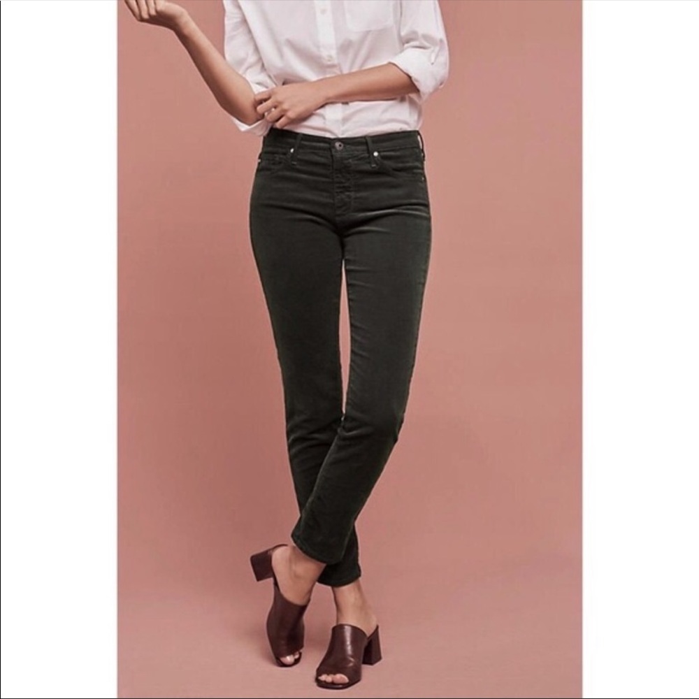AG Stevie Slim Straight Skinny Boho Corduroy Jeans